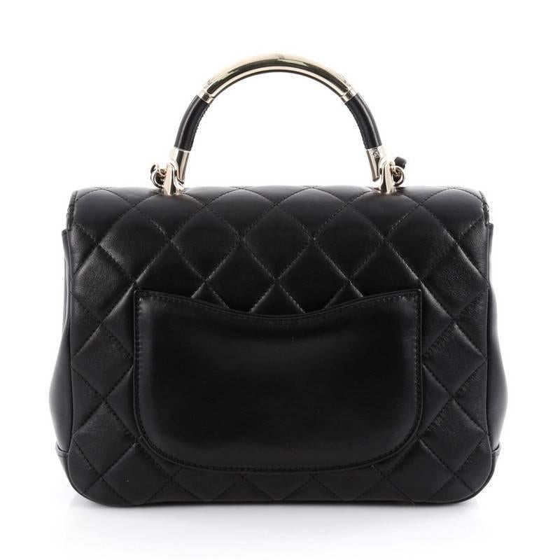Chanel Carry Chic Flap Bag Quilted Lambskin Medium In Good Condition In NY, NY