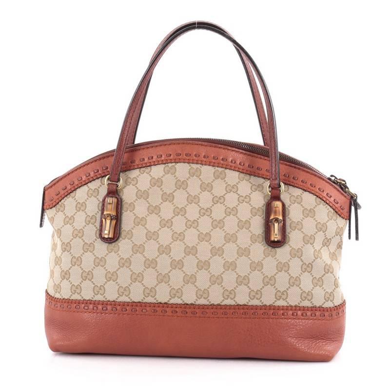 Gucci Laidback Crafty Handle Bag GG Canvas Medium In Good Condition In NY, NY
