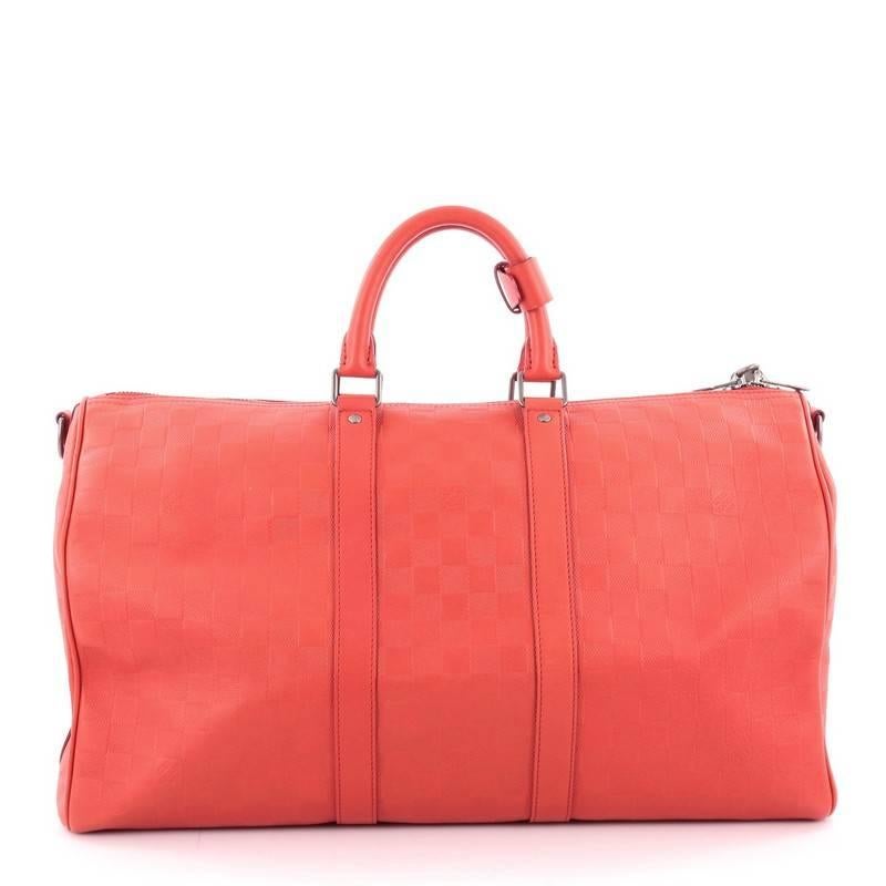 Louis Vuitton Keepall Bandouliere Bag Damier Infini Leather 45 In Good Condition In NY, NY