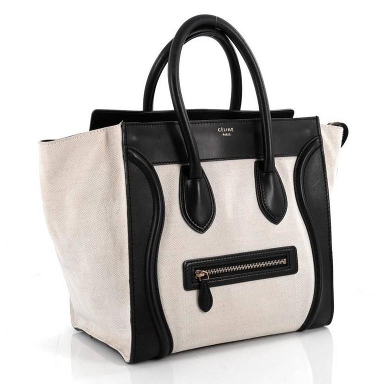 Celine Luggage Handbag Canvas and Leather Mini at 1stdibs