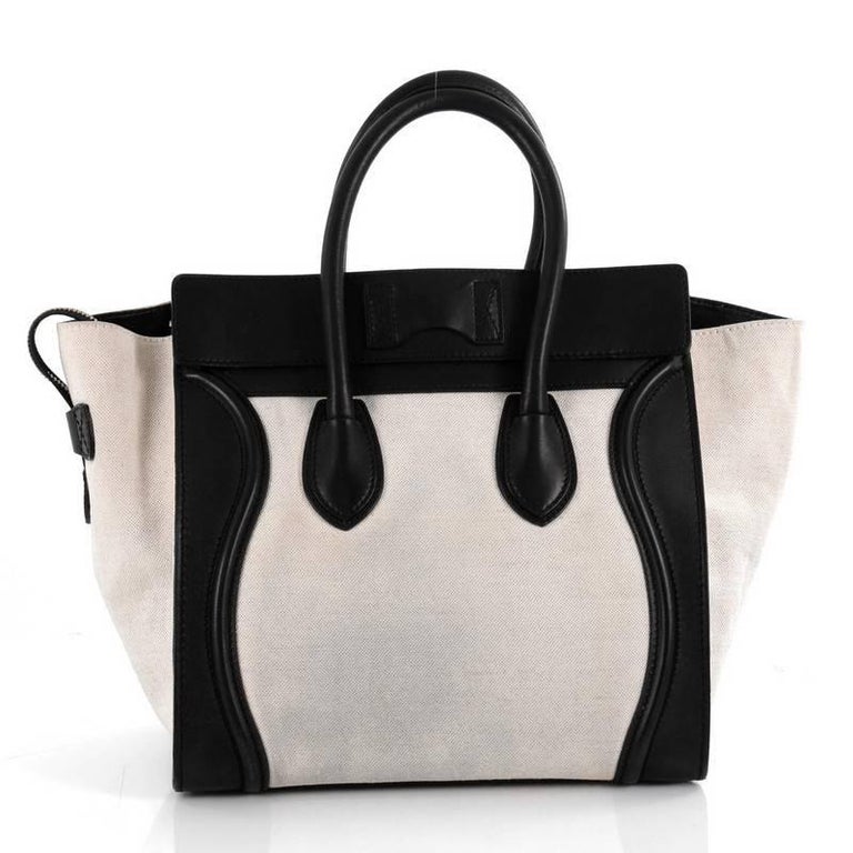 Celine Luggage Handbag Canvas and Leather Mini at 1stDibs | celine ...