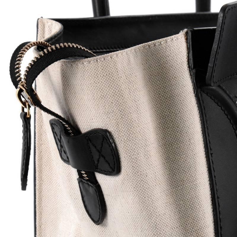 Women's or Men's Celine Luggage Handbag Canvas and Leather Mini