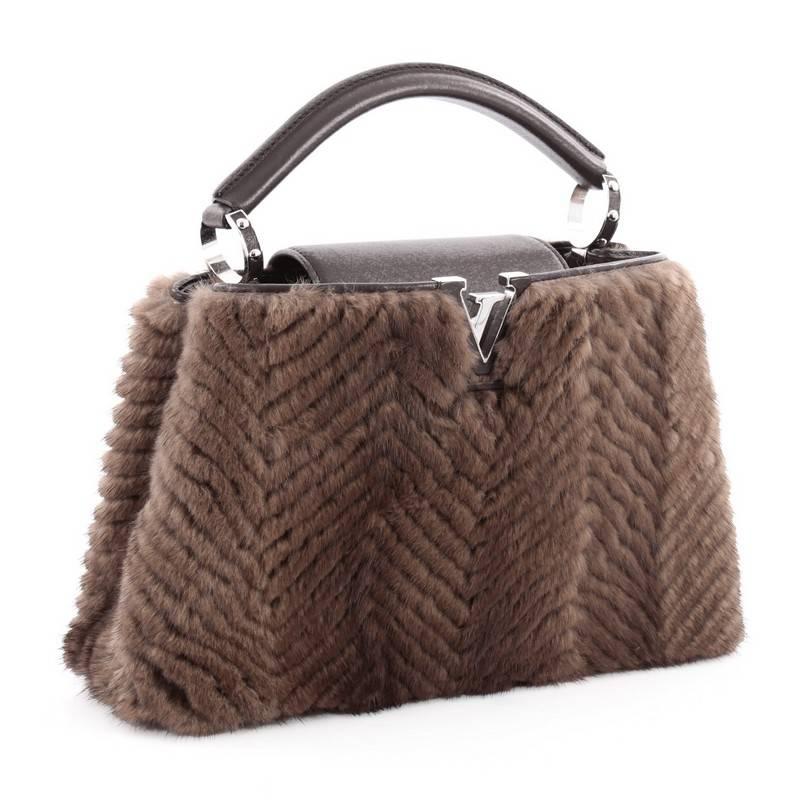 Black Louis Vuitton Capucines Handbag Fur BB