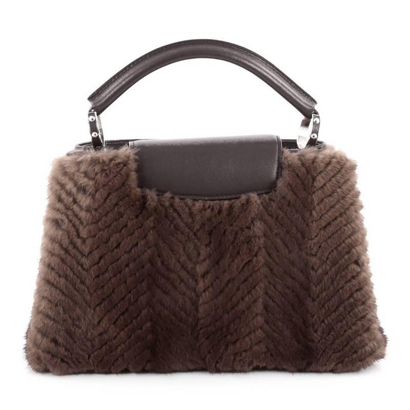 Louis Vuitton Capucines Handbag Fur BB In Good Condition In NY, NY