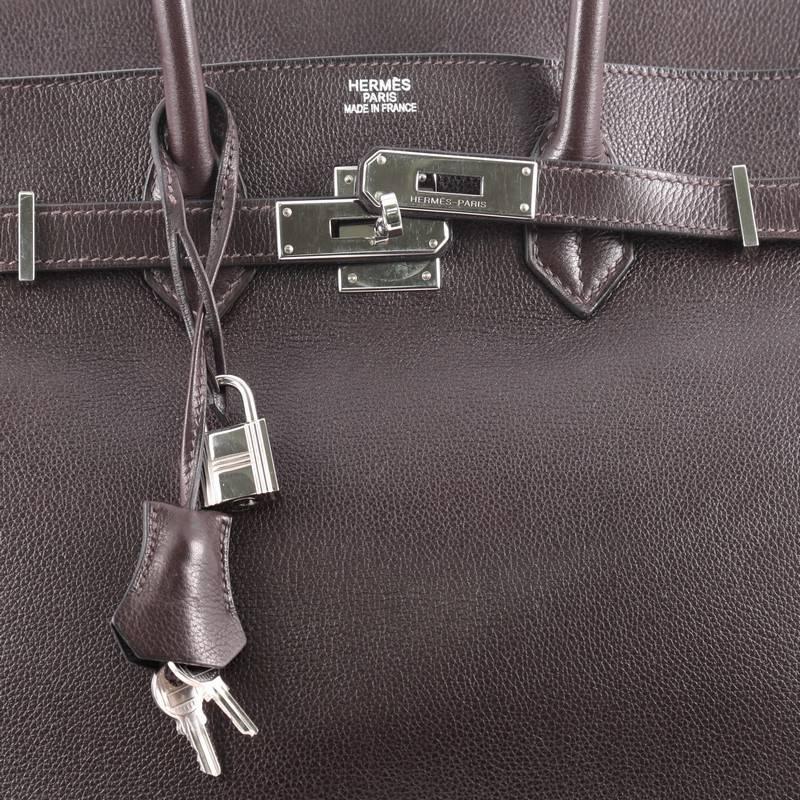Hermes Birkin Handbag Ebene Evergrain with Palladium Hardware 35 1