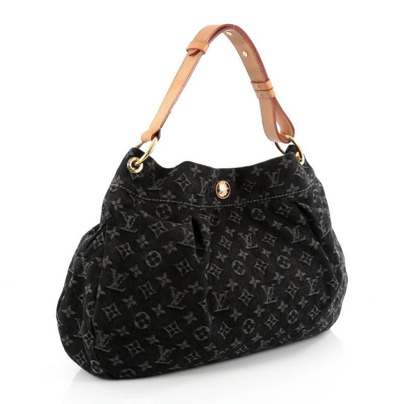 Black Louis Vuitton Daily Handbag Denim PM