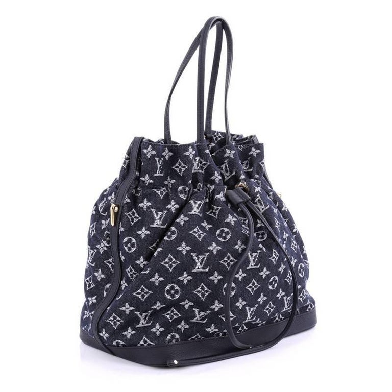Buy Louis Vuitton Noefull Handbag Denim MM Blue 1536802