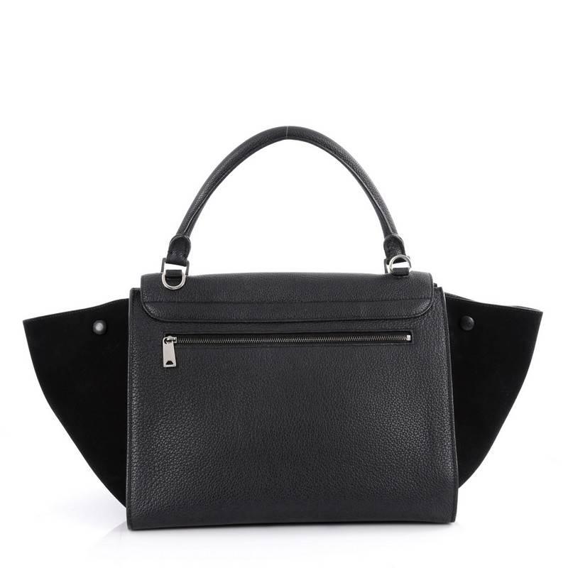 Celine Trapeze Handbag Leather Medium In Good Condition In NY, NY
