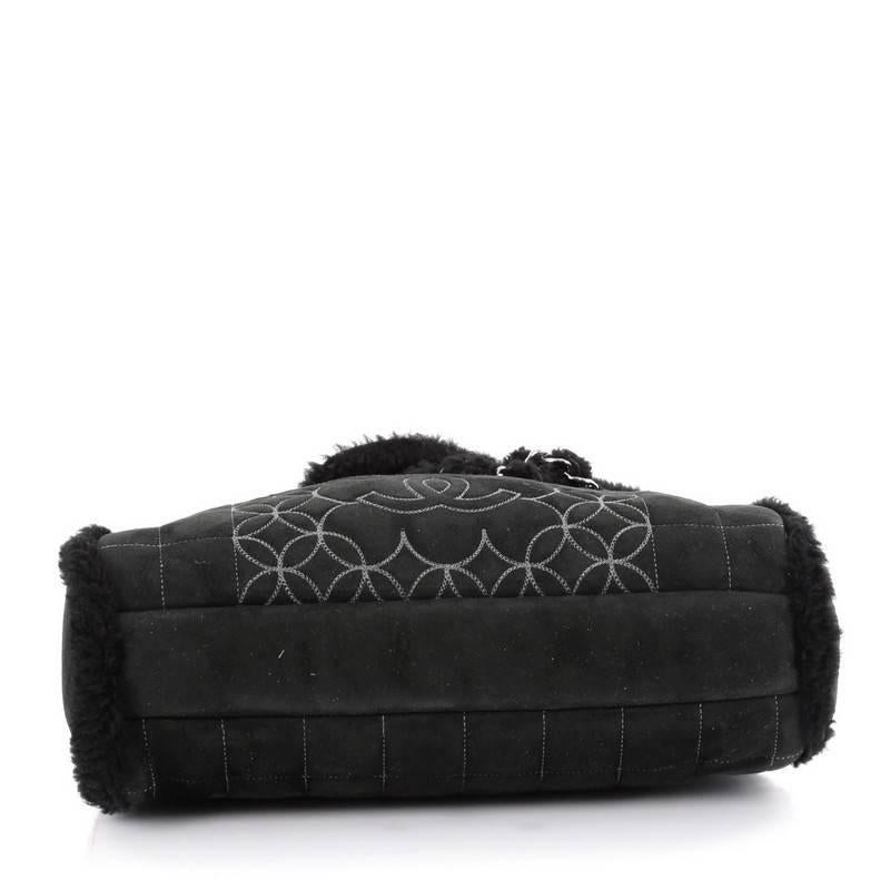 Women's or Men's Chanel Embroidered CC Chain Tote Quilted Suede and Shearling