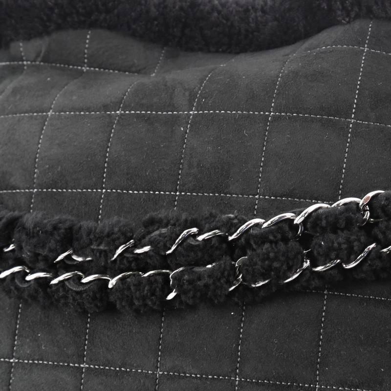 Chanel Embroidered CC Chain Tote Quilted Suede and Shearling 1