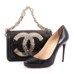 Chanel Hollywood Flap Bag Beaded Metal Mesh and Leather
