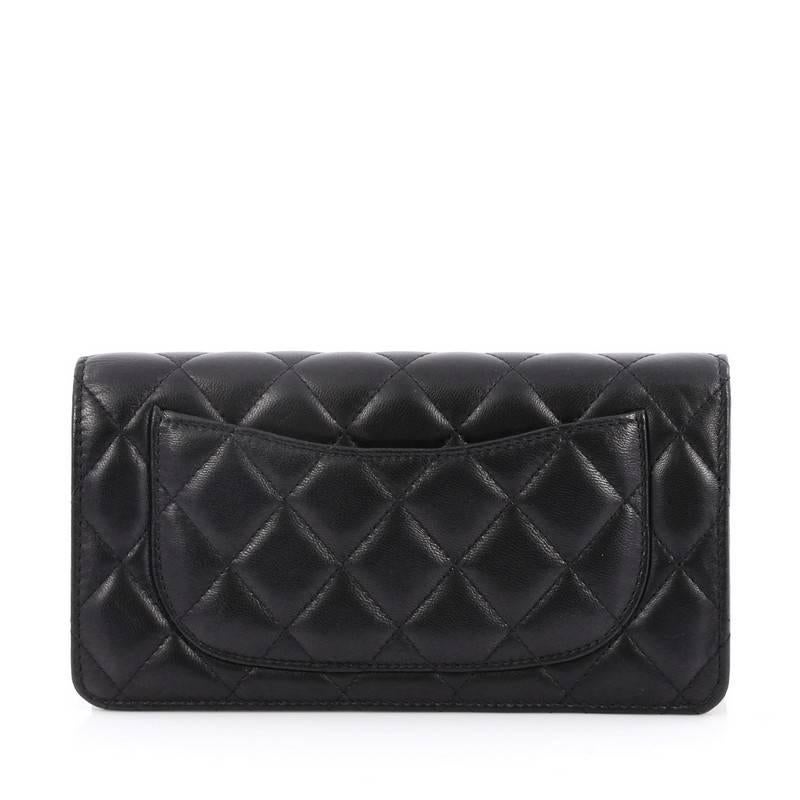 Chanel L-Yen Wallet Quilted Lambskin Long In Good Condition In NY, NY