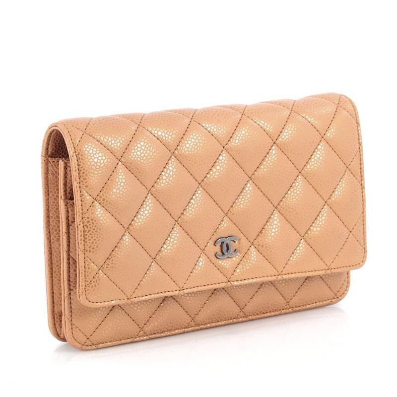 Brown Chanel Wallet on Chain Quilted Caviar