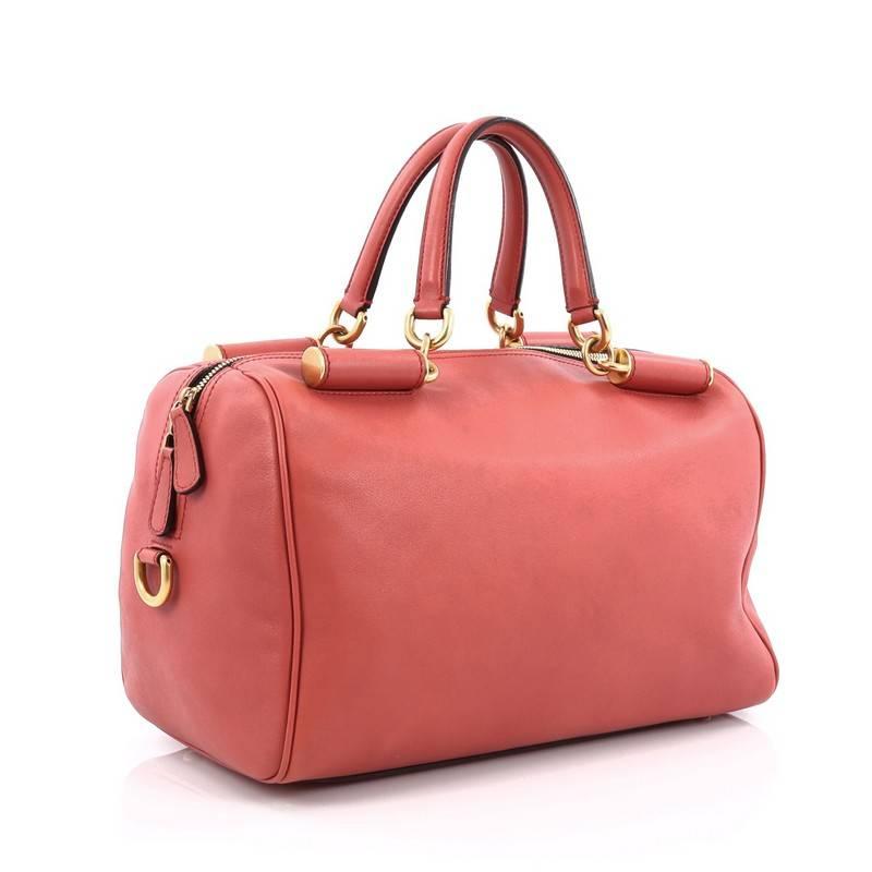 Orange Dolce & Gabbana Miss Sicily Bowler Bag Leather Medium
