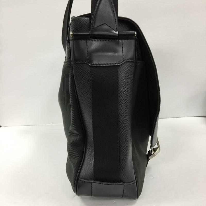 Black Louis Vuitton Dersou Bag Taiga Leather and Canvas