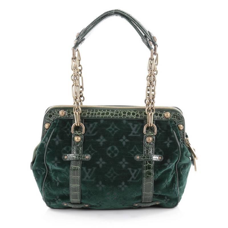 Women's or Men's Louis Vuitton Gracie Handbag Monogram Velour and Alligator MM