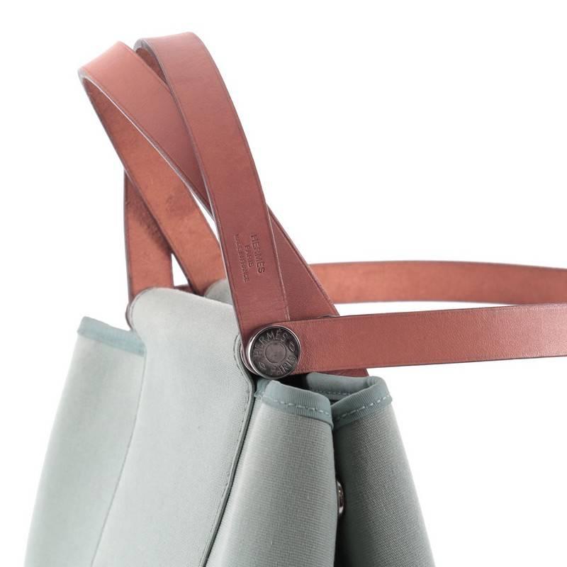 Gray Hermes Cabag Handbag Toile and Leather 32