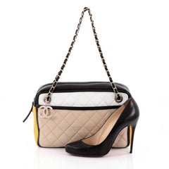 Chanel Multicolor Graphic Camera Case Bag Quilted Lambskin Large