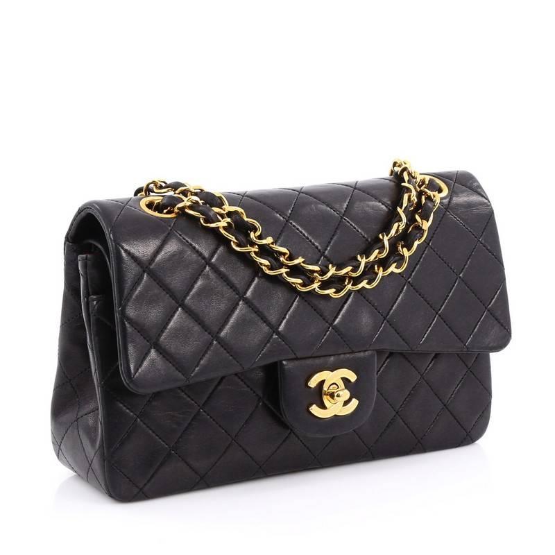 Chanel Classic Double Flap Bag Quilted Lambskin Small In Good Condition In NY, NY