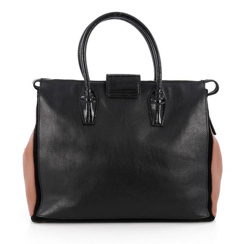Saint Laurent Bicolor Muse Two Cabas Leather In Good Condition In NY, NY