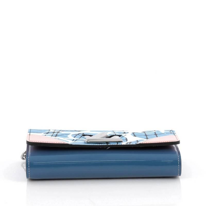 Women's or Men's Louis Vuitton Twist Chain Wallet Limited Edition Aqua Print Epi Leather