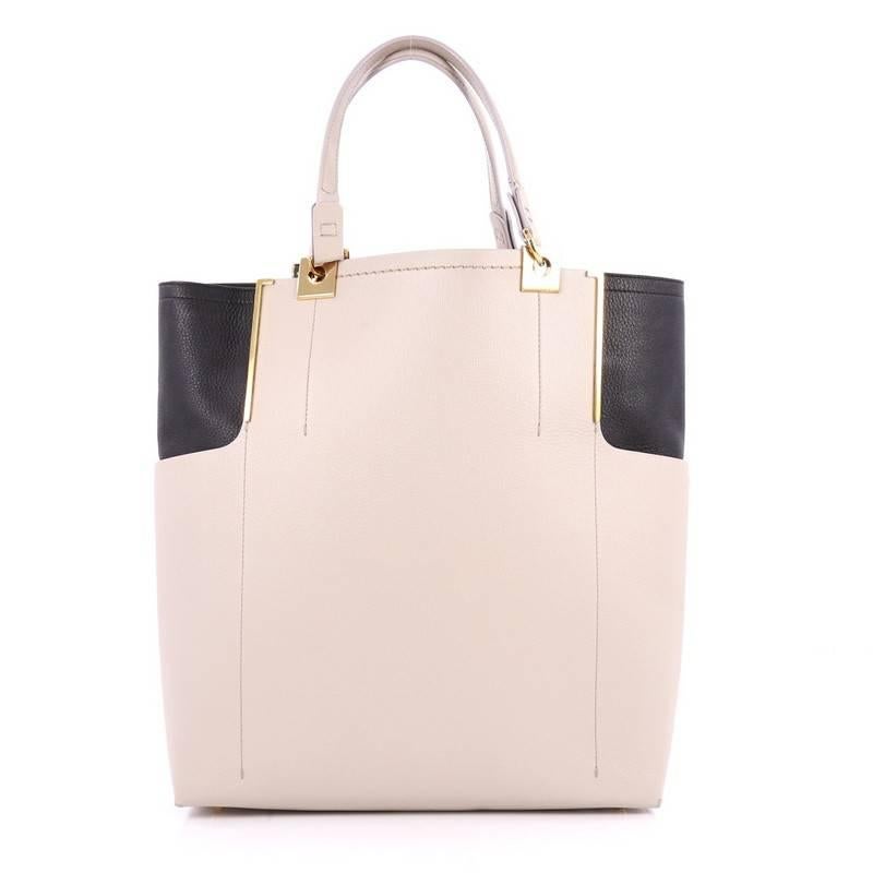 Beige Lanvin Partition Tote Leather