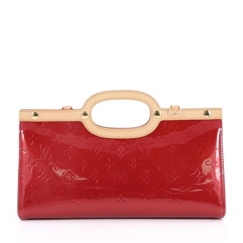 Red Louis Vuitton Roxbury Drive Handbag Monogram Vernis