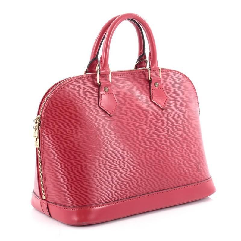 Pink Louis Vuitton Vintage Alma Handbag Epi Leather PM