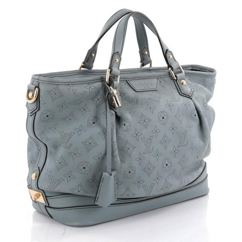 Gray Louis Vuitton Stellar Handbag Mahina Leather PM