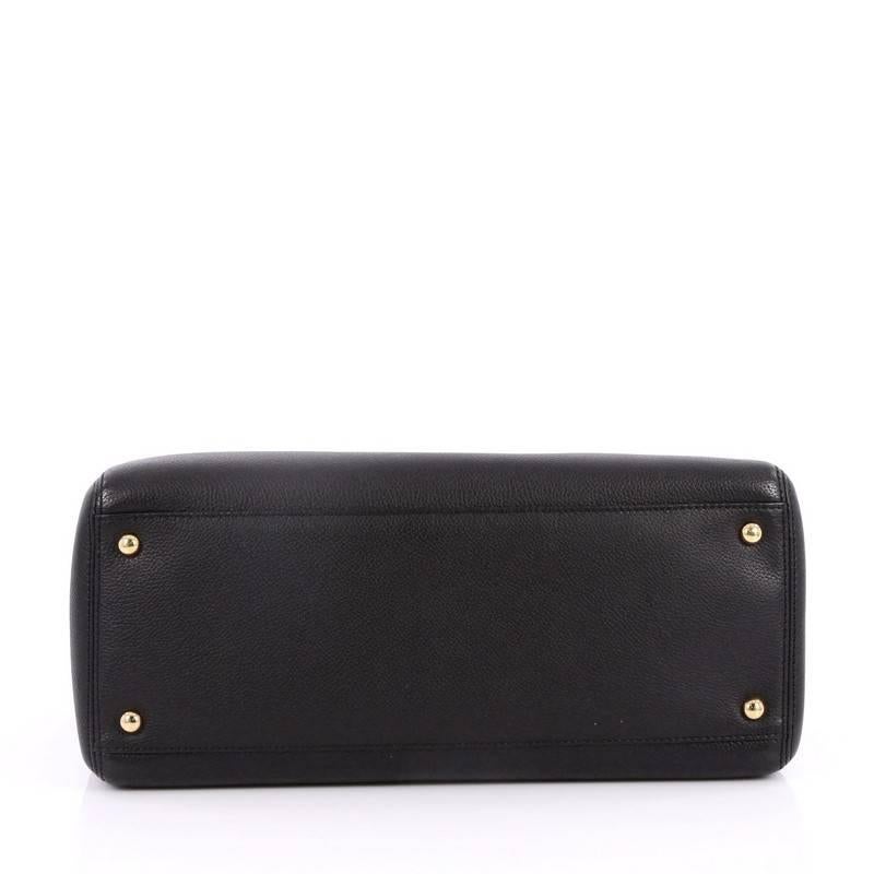Women's Chanel Cerf Executive Tote Leather Small