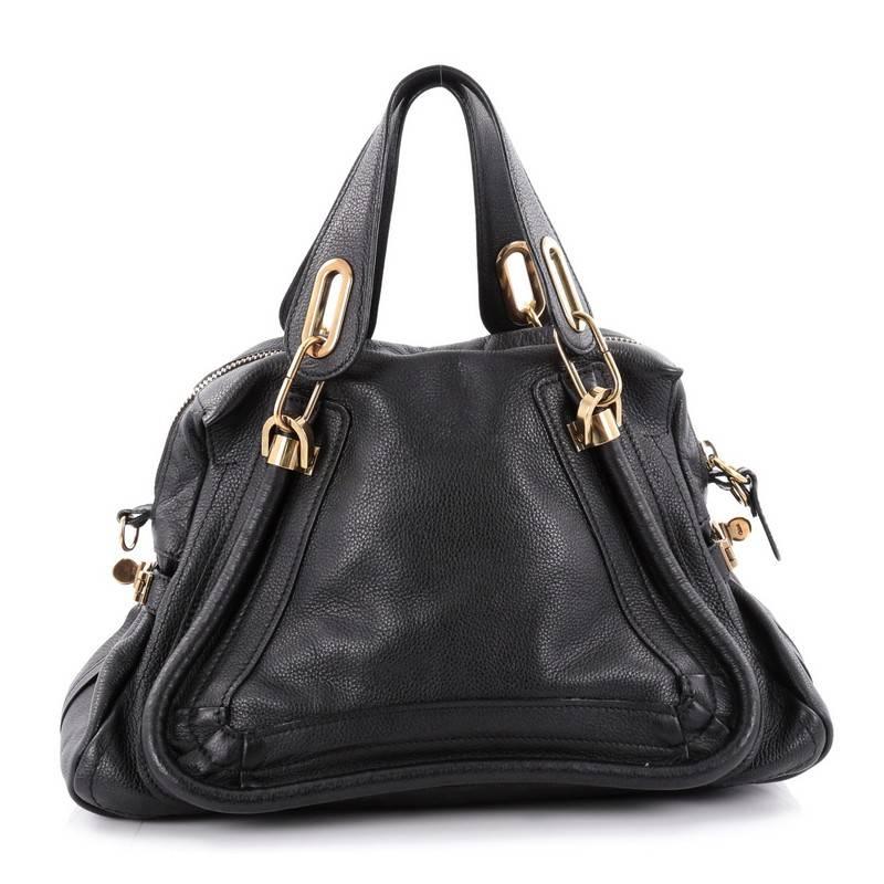 Chloe Paraty Top Handle Bag Leather Medium In Good Condition In NY, NY