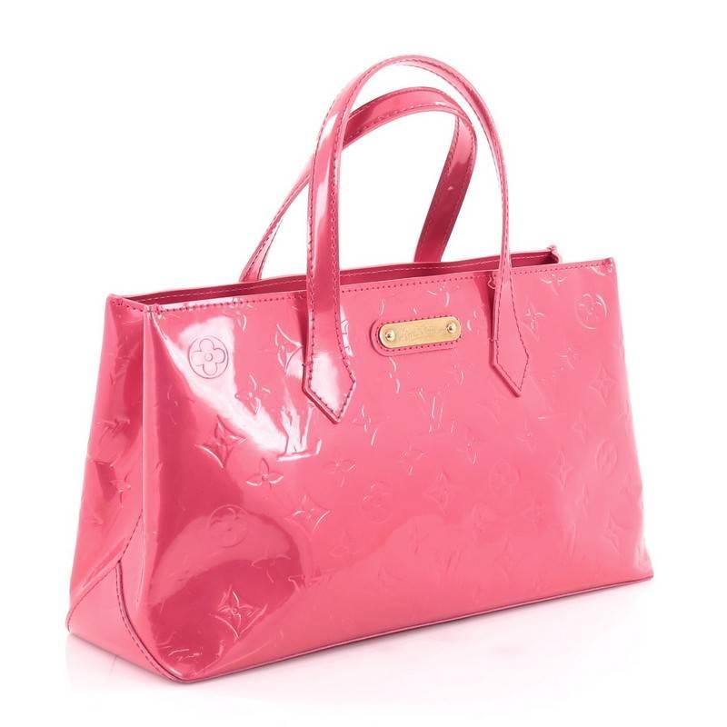 Pink  Louis Vuitton Wilshire Handbag Monogram Vernis PM 