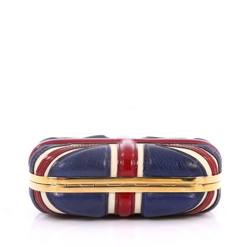 Alexander McQueen Britannia Skull Box Clutch Patent Small In Excellent Condition In NY, NY