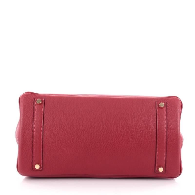 Women's or Men's Hermes Birkin Handbag Rouge Vif Clemence with Gold Hardware 35