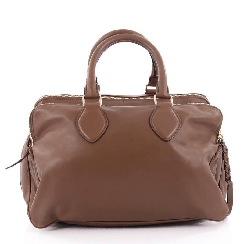 Brown Celine Triptyque Handbag Smooth Leather Medium