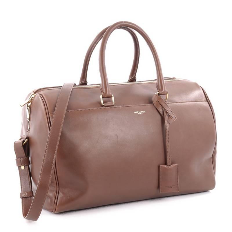 Brown Saint Laurent Classic Duffle Bag Leather 12