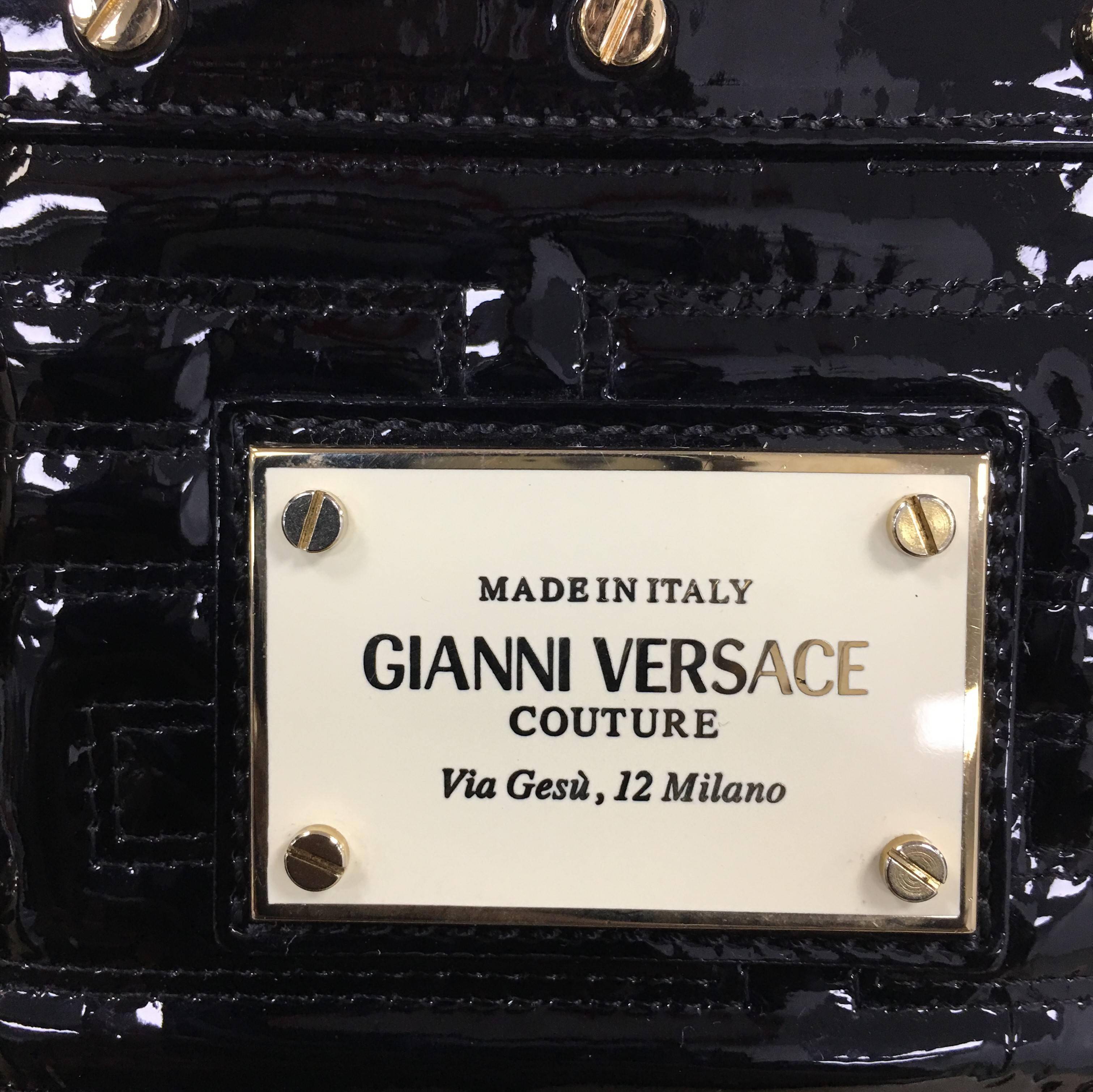 Versace Snap Out Of It Handbag Matelasse Patent Small 4