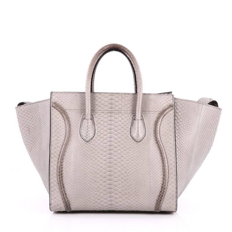 Celine Phantom Handbag Python Medium In Fair Condition In NY, NY