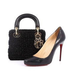 Christian Dior Lady Dior Handtasche Cannage Steppdecke Tweed Mini