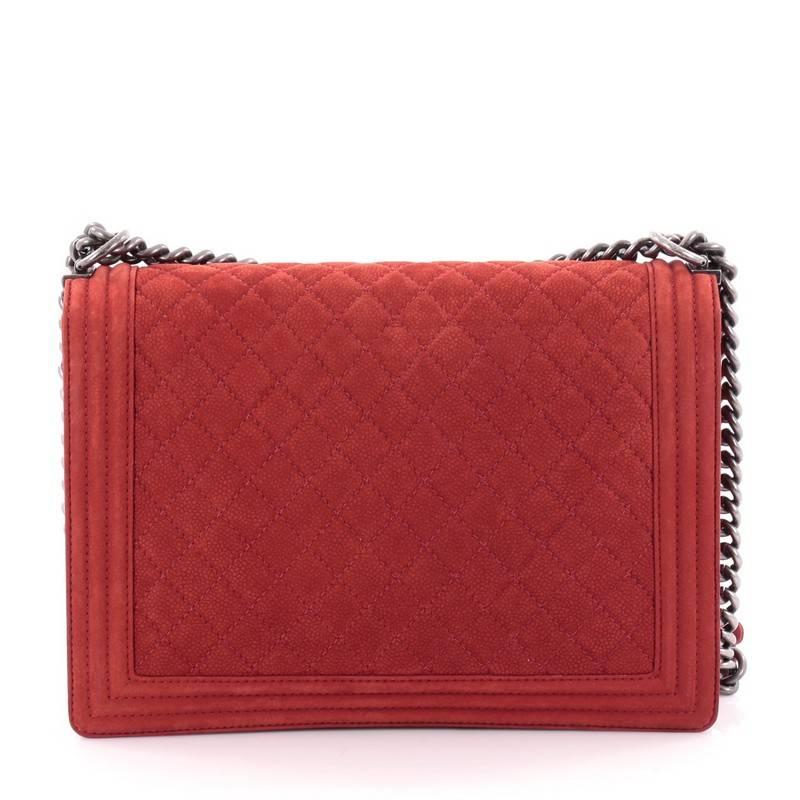 Chanel Boy Flap Bag Quilted Matte Caviar Large In Good Condition In NY, NY