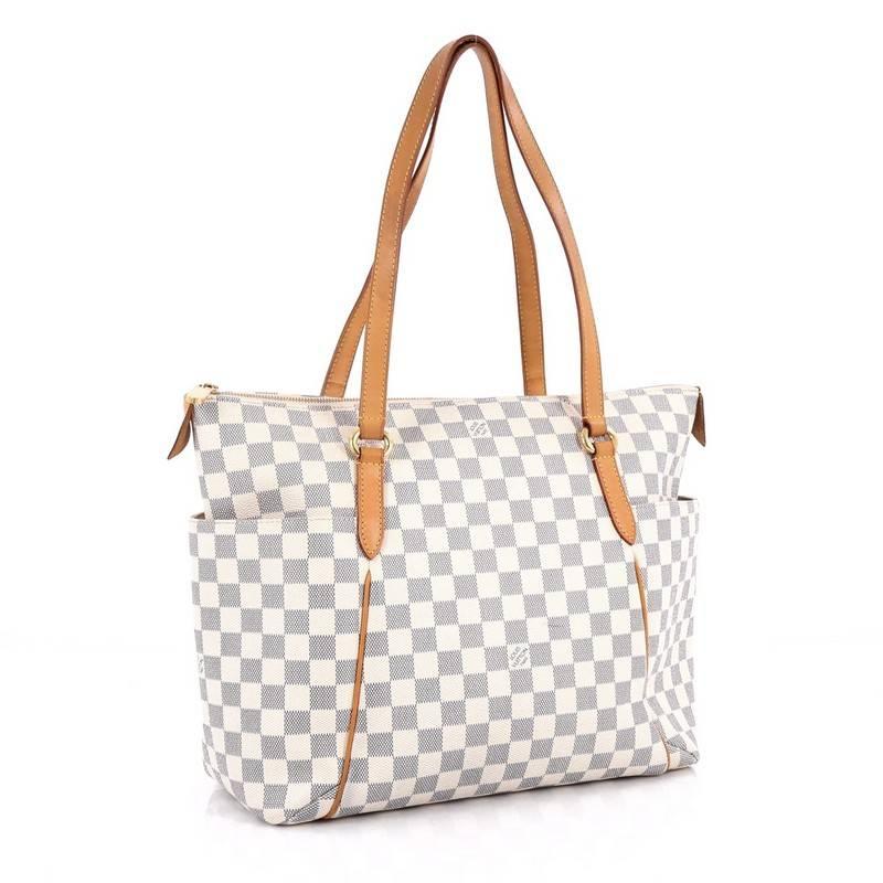 Beige Louis Vuitton Totally Handbag Damier MM