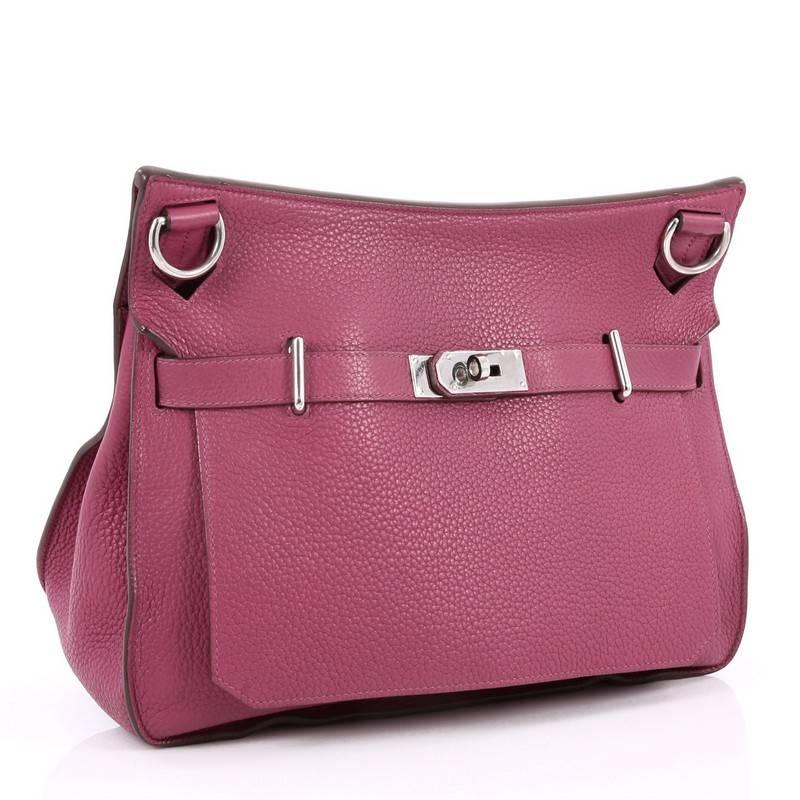 Pink Hermes Jypsiere Clemence 34 Handbag 