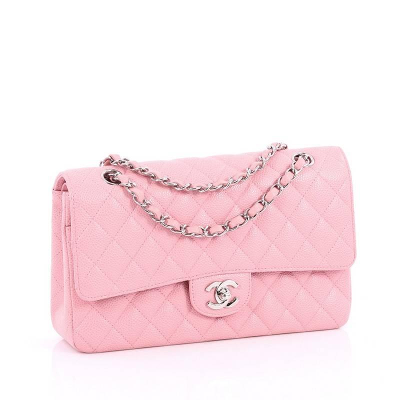 chanel pink caviar classic flap