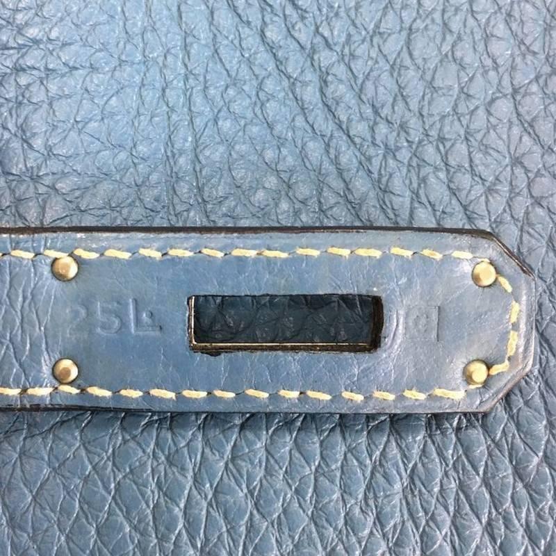 Hermes Blue Jean Clemence with Palladium Hardware 35 Birkin Handbag  4