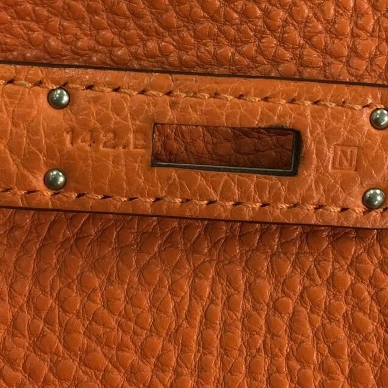 Hermes Birkin Handbag Orange Togo with Palladium Hardware 35 4