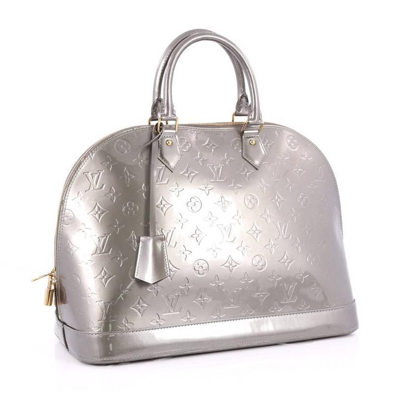 Gray Louis Vuitton Alma Handbag Monogram Vernis GM 