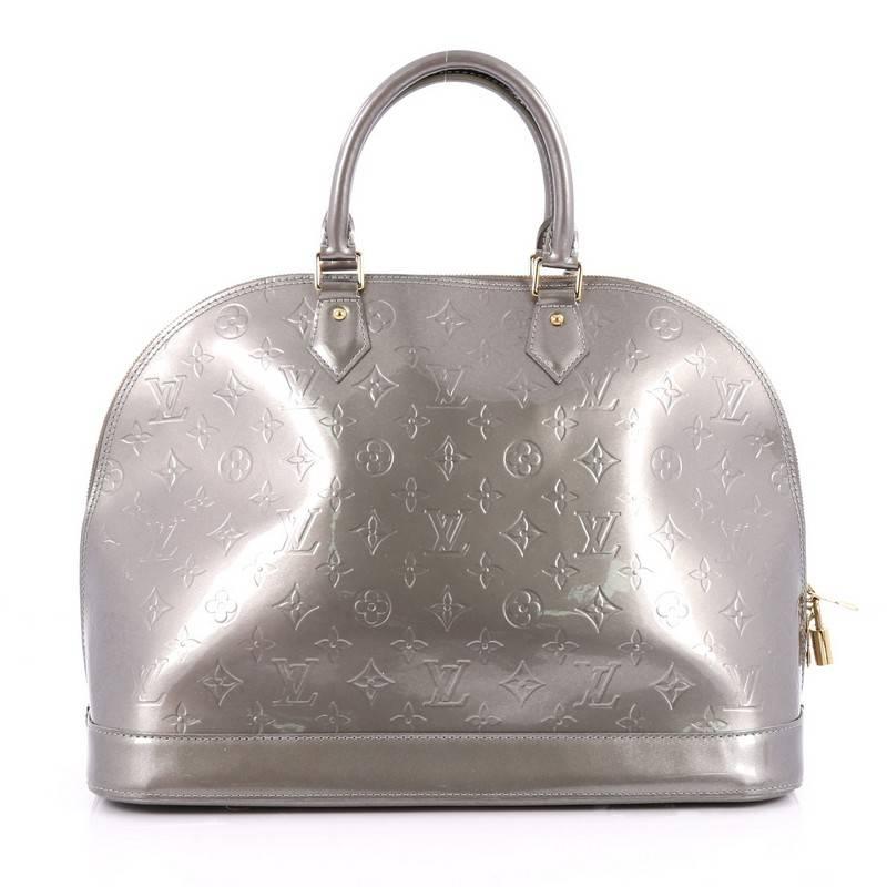 Louis Vuitton Alma Handbag Monogram Vernis GM  In Good Condition In NY, NY