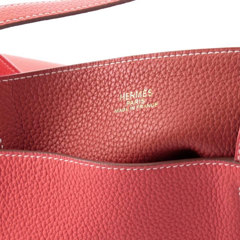 Pink Hermes Double Sens Tote Clemence 45