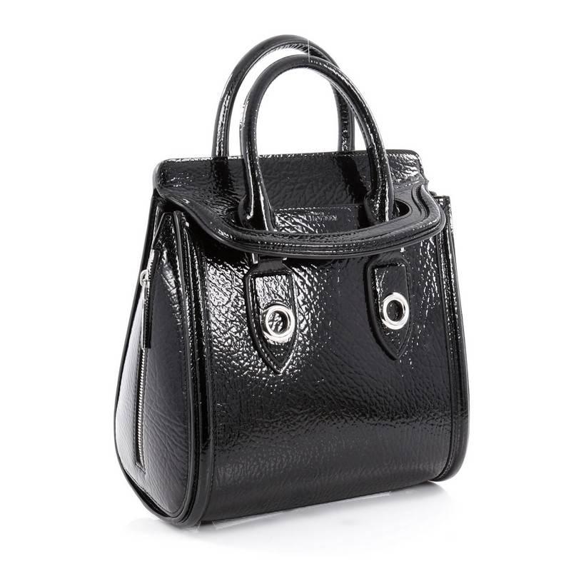 Black Alexander McQueen Heroine Tote Patent Medium