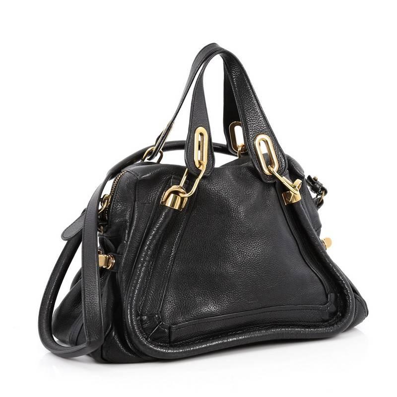 Black Chloe Paraty Top Handle Bag Leather Medium
